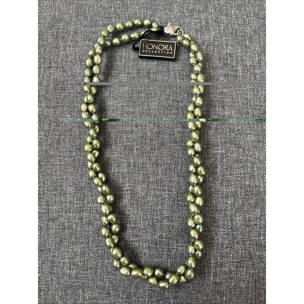 Honora 925 Clasp Choker Necklace 14 Inches Green